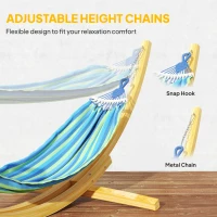 Outsunny 11' Wooden Hammock Stand Universal Garden Picnic Camp Accessories, Curved Arc Design Stand, 264lbs Capacity(m-6)