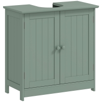 HOMCOM Bathroom Vanity Cabinet, Under Sink Bathroom Cabinet with 2 Doors and Adjustable Shelf, Dark Green