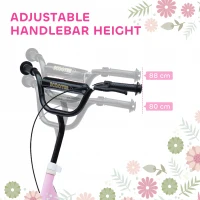 HOMCOM Kids Scooter Street Bike Bicycle for Teens Ride on Toy w/ 12" EVA Tyres for 5-12 Year Old Pink(m-4)