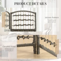 HOMCOM 4 Panel Room Divider, Folding Screen, 5.6', Dark Gray(m-6)