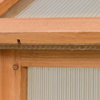 Outsunny 6' x 4' x 7' Polycarbonate Greenhouse, Walk-in Hot House Kit, Hobby Greenhouse with Lockable Door, Level 5 Wind Resistant Wooden Frame, Natural Wood(m-7)