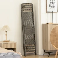 HOMCOM 4 Panel Room Divider, Folding Screen, 5.6', Dark Gray(m-9)