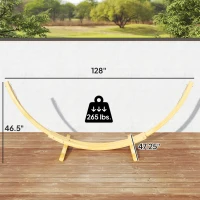 Outsunny 10.6' Wooden Hammock Stand Only, Universal Hammock Frame for Single Bed, Garden Picnic Camp Accessories, 264lbs, Natural(m-3)