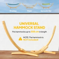 Outsunny 11' Wooden Hammock Stand Universal Garden Picnic Camp Accessories, Curved Arc Design Stand, 264lbs Capacity(m-4)