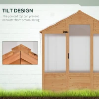 Outsunny 6' x 4' x 7' Polycarbonate Greenhouse, Walk-in Hot House Kit, Hobby Greenhouse with Lockable Door, Level 5 Wind Resistant Wooden Frame, Natural Wood(m-5)