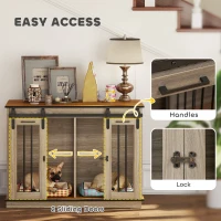 PawHut Dog Crate, Dog Cage End Table with Divider Panel, Dog Crate Furniture for Large Dog and 2 Small Dogs, Oak(m-6)