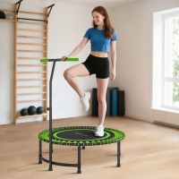 Soozier 45" Rebounder Trampoline for Adults, Mini Fitness Trampoline Bungee Rebounder with 5-Level Adjustable Handle