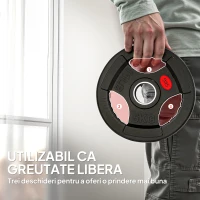 Soozier Weight Plates Set, 2-Inch Barbell Weights Set w/Tri-Grips for Home Gym Weightlifting and Strength Training, 4 x 11lbs(m-4)