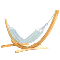 Outsunny 11' Wooden Hammock Stand Universal Garden Picnic Camp Accessories, Curved Arc Design Stand, 264lbs Capacity(m-2)