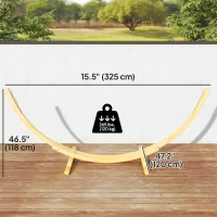 Outsunny 11' Wooden Hammock Stand Universal Garden Picnic Camp Accessories, Curved Arc Design Stand, 264lbs Capacity(m-3)