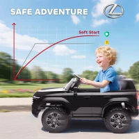 Qaba 12V Ride On Car, Licensed Lexus GX550, 2-Seater Kids Electric Vehicle with Remote Control and Suspension System, Black(m-7)