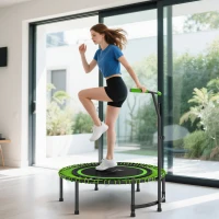 Soozier 45" Rebounder Trampoline for Adults, Mini Fitness Trampoline Bungee Rebounder with 5-Level Adjustable Handle(m-8)