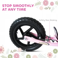 HOMCOM Kick Scooter for Kids 5-12 Years Old with Adjustable Height Handlebar, Non-slip Footplate, Big Wheels, Rear Brake, Pink(m-6)