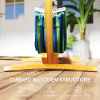 Outsunny 11' Wooden Hammock Stand Universal Garden Picnic Camp Accessories, Curved Arc Design Stand, 264lbs Capacity(m-5)
