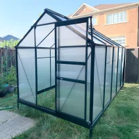 Outsunny 6.2' x 8.3' x 6.6' Clear Polycarbonate Greenhouse, Large Walk-In Green House w/ Slide Door(m-12)