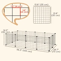 PawHut Pet Playpen, DIY Cage House for Small Animals, Guinea Pigs, Hedgehogs, Black(m-3)