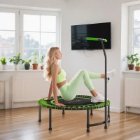 Soozier 45" Rebounder Trampoline for Adults, Mini Fitness Trampoline Bungee Rebounder with 5-Level Adjustable Handle(m-10)