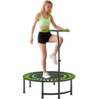 Soozier 45" Rebounder Trampoline for Adults, Mini Fitness Trampoline Bungee Rebounder with 5-Level Adjustable Handle(m-11)