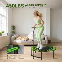 Soozier 45" Rebounder Trampoline for Adults, Mini Fitness Trampoline Bungee Rebounder with 5-Level Adjustable Handle(m-5)