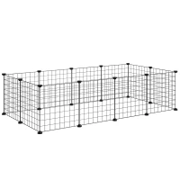 PawHut Pet Playpen, DIY Cage House for Small Animals, Guinea Pigs, Hedgehogs, Black(m-11)
