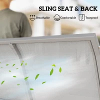 Outsunny 3-Seater Outdoor Swing Chair, Patio Swing, A Frame Porch Swing with Canopy, Garden Hammock Glider Bed, Light Grey(m-5)