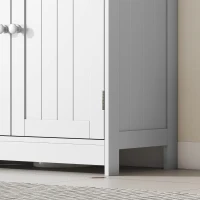 HOMCOM Bathroom Vanity Cabinet, Under Sink Bathroom Cabinet with 2 Doors and Adjustable Shelf, Light Gray(m-9)