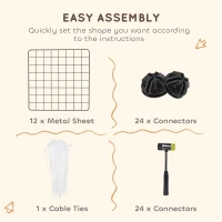 PawHut Pet Playpen, DIY Cage House for Small Animals, Guinea Pigs, Hedgehogs, Black(m-5)