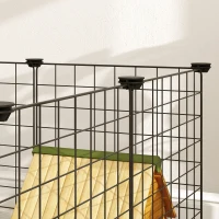 PawHut Pet Playpen, DIY Cage House for Small Animals, Guinea Pigs, Hedgehogs, Black(m-10)
