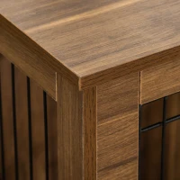PawHut Wooden Dog Kennel, End Table Furniture with Lockable Doors, Small Size Pet Crate Indoor Animal Cage, Brown(m-9)