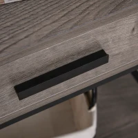 HOMCOM Industrial End Table with Drawer and Bottom Shelf, Mobile Side Table with 4 Wheels for Living Room,Grey(m-9)