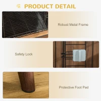 PawHut Wooden Dog Kennel, End Table Furniture with Lockable Doors, Small Size Pet Crate Indoor Animal Cage, Brown(m-6)