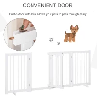 PawHut 4 Panel Foldable Free Standing Pet Gate with Support Feet for Medium and Large Dogs, for Stairway, Doorway, Hallway(m-5)