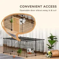 PawHut Small Animal Cage for Bunny, Guinea Pig, Chinchilla, Hedgehog, Portable Pet Enclosure with Door, 16 Panels(m-7)