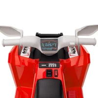 Aosom 6V Quad Kids Electric Car with Wear-resistant Wheels, for Boys and Girls Aged 18-36 Months, Red(m-10)