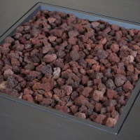 50,000 BTU Square Iron Propane Fire Pit Table with Built-in Tank Space, No Assembly Required, 33" L x 33" W x 24" H, Dark Gery(m-5)