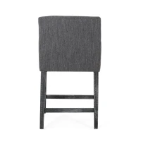 Set of 2 Upholstered Counter Stools with Durable Craftsmanship, Contemporary Style with Rubberwood Frame, 24×23×39.5 inch, Charcoal(m-10)