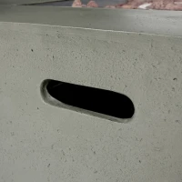 50,000 BTU Square MGO Fire Table for Effortless Warmth, Modern Design with Lightweight Concrete, 40" L x 40" W x 12.5" H, Light Gray(m-7)