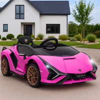 Aosom Compatible 12V Battery-powered Kids Electric Ride On Car Toy with Parental Remote Control Music Lights MP3 for 3-5 Years Old Pink(m-8)