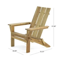 Solid Wood Folding Adirondack Chair Designed for Convenience, Acacia Patio Seating Ideal for Easy Storage, 30" L x 32" W x 37" H, Natural(m-3)