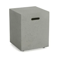 Modern MGO Tank Holder Side Table with Multi-functional Design, Lightweight Concrete for Durability, 16.5" L x 16.5" W x 20.5" H, Light Grey(m-2)