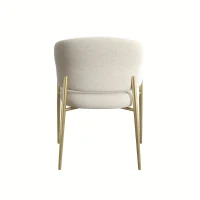Set of 2 Modern Dining Chairs with Metal Frame for Long-Lasting Use, Fabric Upholstered with Curved Backrest, 24" L x 22" W x 31.5" H, Beige(m-4)