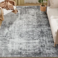 HOMCOM Area Rug for Living Room 5x7, Modern Abstract Machine Washable Rug, Non-Slip Carpet for Bedroom, Dining Room, Grey(m-11)