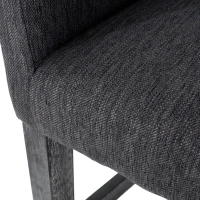 Contemporary Upholstered Counter Stool with Rubberwood Frame, Easy Assembly with Included Tools, 24" L x 23" W x 39.5" H, Charcoal Gray(m-6)