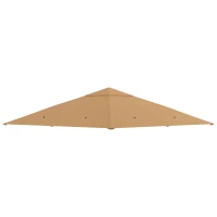 Outsunny 10' x 10' Square Gazebo Canopy Replacement UV Protected Top Cover Sun Shade Beige(m-2)