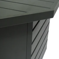 50000 BTU Octagonal Iron Fire Pit with Rust-Resistant Coating, Durable Iron, Built-in Propane Tank Space, 42" L x 42" W x 24" H, Black(m-7)