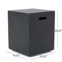 Modern MGO Tank Holder Side Table with Multi-functional Design, Lightweight Concrete for Durability, 16.5" L x 16.5" W x 20.5" H, Dark Grey(m-3)