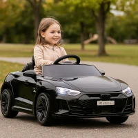 Aosom Ride-On Toy On Car with Remote Control, 12V 3.1 MPH Electric Ride for Kids w/ Suspension System, Horn Honking, Black(m-1)