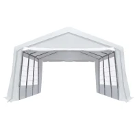 Outsunny 13 x 26 ft Heavy Duty Party Tent Outdoor Gazebo Wedding Tent Event Shelter Carport BBQ with Removable Sidewalls & Windows, Outside Waterproof Canopy for Parties, White(m-12)