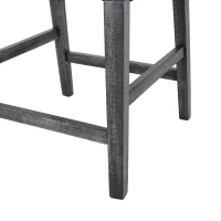 Set of 2 Upholstered Counter Stools with Durable Craftsmanship, Contemporary Style with Rubberwood Frame, 24×23×39.5 inch, Charcoal(m-8)