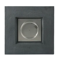 40000 BTU Stone Square MGO Fire Pit with Stylish Square Design, Built-in Tank Space, 32" L x 32" W x 24" H, Stone Gray(m-10)